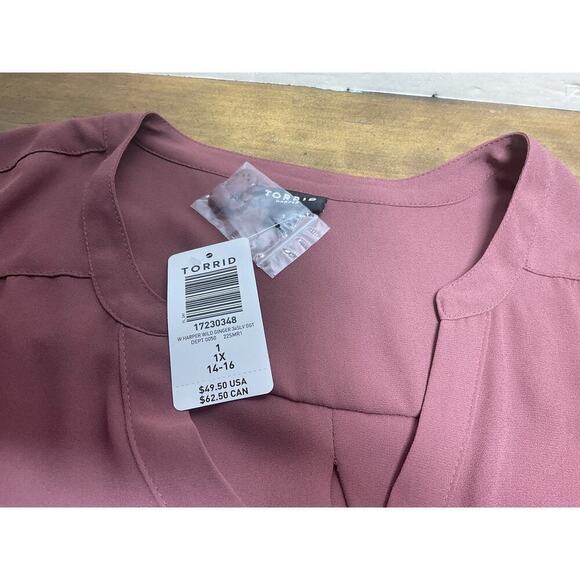 Torrid Women’s Plus Size 1X Harper Pullover 3/4 Sleeve Blouse - Wild Ginger - Picture 4 of 12